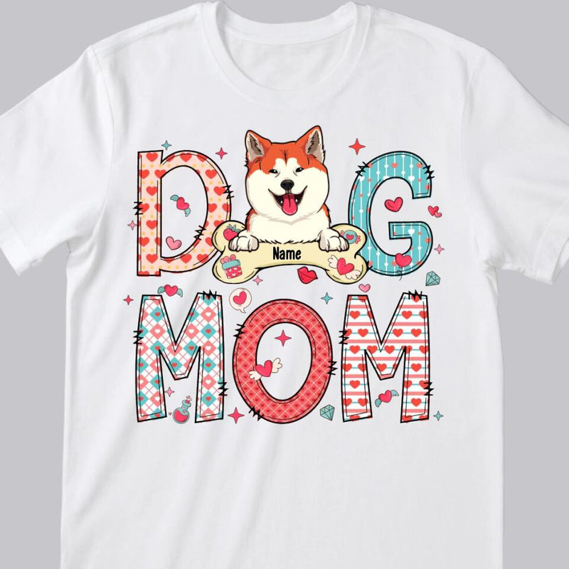 Valentine's Day Dog Mom T-Shirt, Personalized Dog Shirt, Dog Valentines Day Shirt, Custom Dog Mom Shirt, Dog Lovers Shirt, Dog Mom Gift