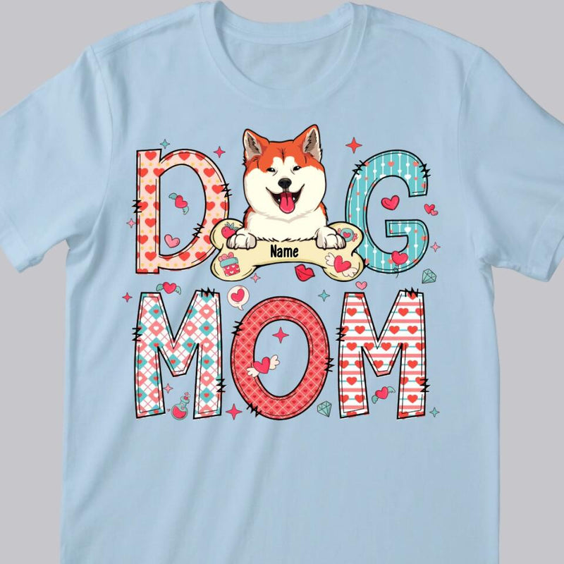 Valentine's Day Dog Mom T-Shirt, Personalized Dog Shirt, Dog Valentines Day Shirt, Custom Dog Mom Shirt, Dog Lovers Shirt, Dog Mom Gift