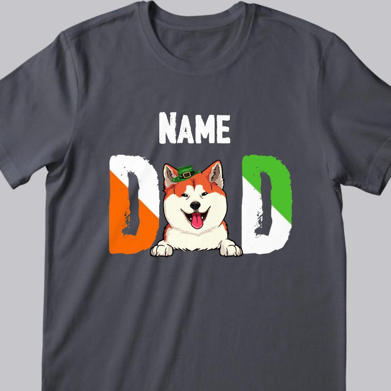 Dog Dad Gift, Dog Dad St Patrick Day Shirt, Custom Dog Shirt, Gifts for Him, St Patrick Day Gift for Dog Dad, Dog Shirts for Men