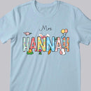 Easter Teacher Shirt, Personalized Teacher Shirt, Teacher Name Easter Bunny Shirt, Custom Easter Shirts for Teachers, Teacher Easter Gift