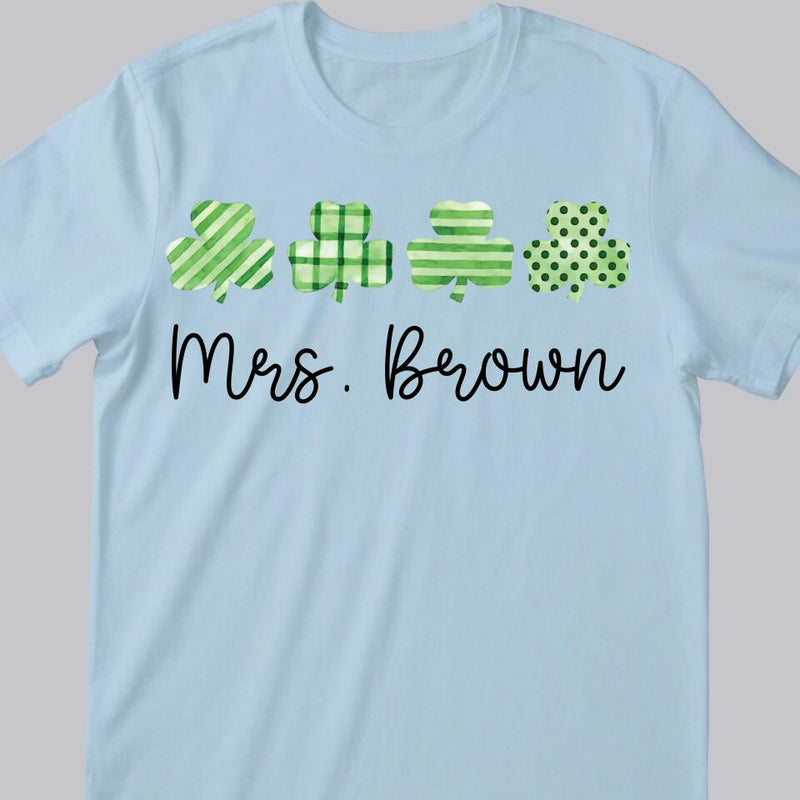 St Patrick's Day Teacher Shirt, Personalized Name Teacher Shirt, Irish Teacher T-shirt, Shamrock Shirt, St Patricks Day Gift for Teacher