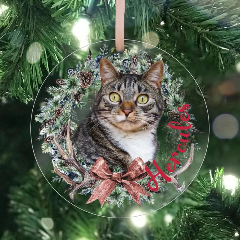 Personalized Pet Christmas Ornament, Custom Dog Ornament, Dog Photo Gift, Custom Pet Portrait, Dog Christmas Gift, Dog Christmas Tree Bauble