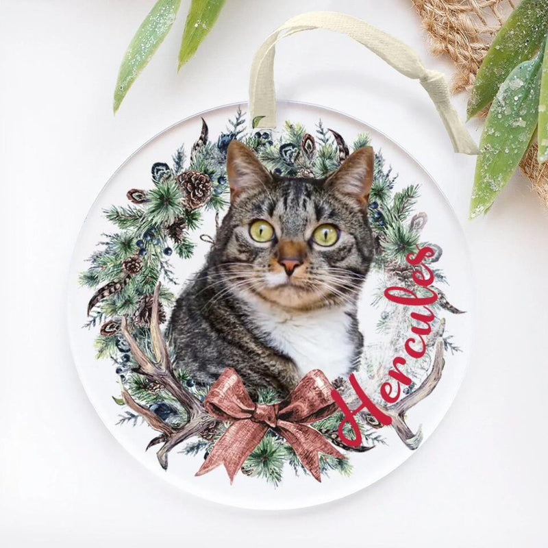 Personalized Pet Christmas Ornament, Custom Dog Ornament, Dog Photo Gift, Custom Pet Portrait, Dog Christmas Gift, Dog Christmas Tree Bauble