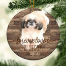 Custom Pet Memorial Ornament with Photo, Dog Loss Gift, Cat Loss Gift, Forever Loved Dog Memorial Ornament, Christmas Ornament, Pet Portrait