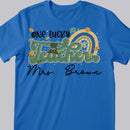 Custom Teacher Shirt, Irish Teacher Shirt, Teacher Gift Shirt, Teacher Name Shirt, St Pattys Day Shirt, Lucky Teacher Shirt, Retro Teacher Shirts