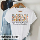 Personalized Mimi Shirt with Grandkids Names, Floral Mimi T-Shirt, Mimi Gifts, Mother's Day Shirt, Custom Kids Names Grandma Shirt, Mimi Tee