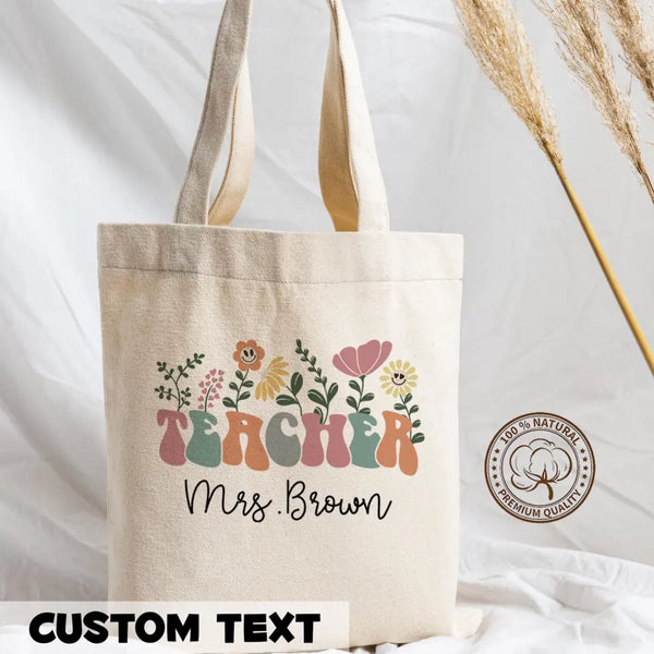 Personalized Teacher Tote Bag, Back To School Gifts For Teacher, Personalised Kindergarten, Preschool Teacher Gift, Teacher Thank You Gift
