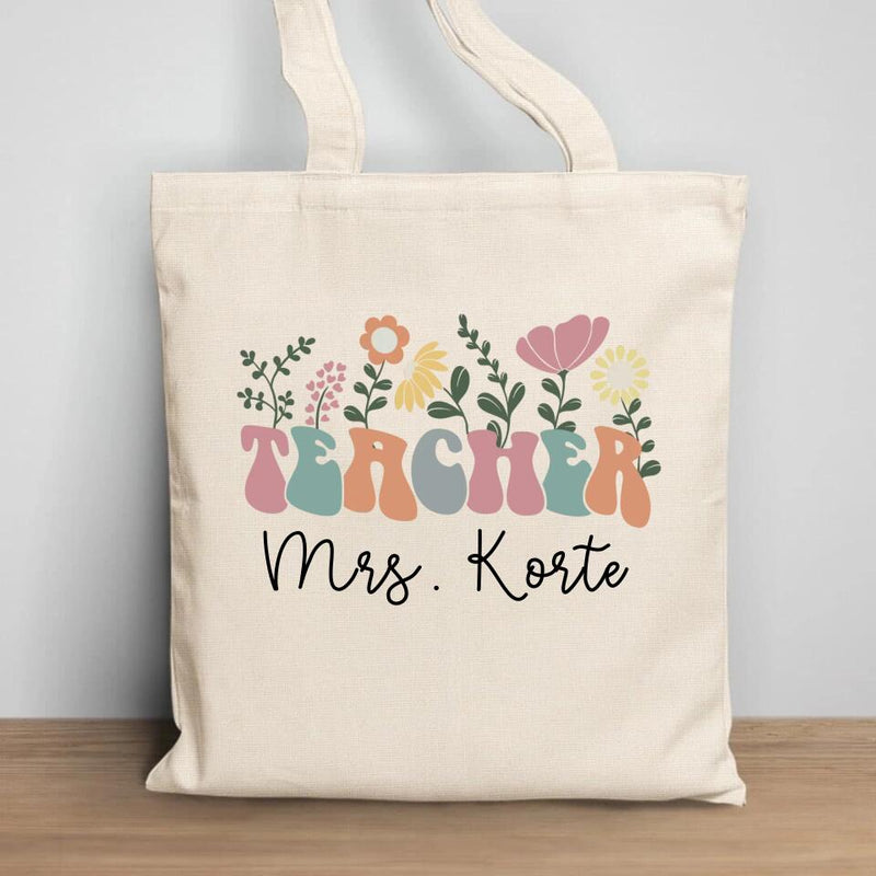 Personalized Teacher Tote Bag, Back To School Gifts For Teacher, Personalised Kindergarten, Preschool Teacher Gift, Teacher Thank You Gift