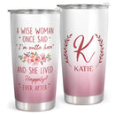 A Wise Woman Once Said "I'm Outta Here" - Personalized Custom Tumbler - Retirement Gift For Women