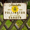 Pawzity Metal Garden Sign, Pollinator Friendly Garden Bee And Flower, Personalized Housewarming Gifts