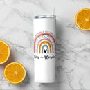 It Takes A Big Heart To Shape Little Minds - Lovely Rainbow Decor - Personalized Skinny Tumbler - Gift for Teacher