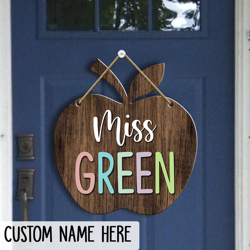 Personalized Name Teacher Door Signs For Door Decor - Best Gift Ideas For Teacher From Student