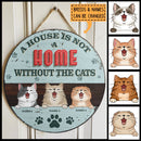 Pawzity Personalized Home Signs, Gifts For Cat Lovers, A House Is Not A Home Without The Cats Custom Wooden Signs , Cat Mom Gifts