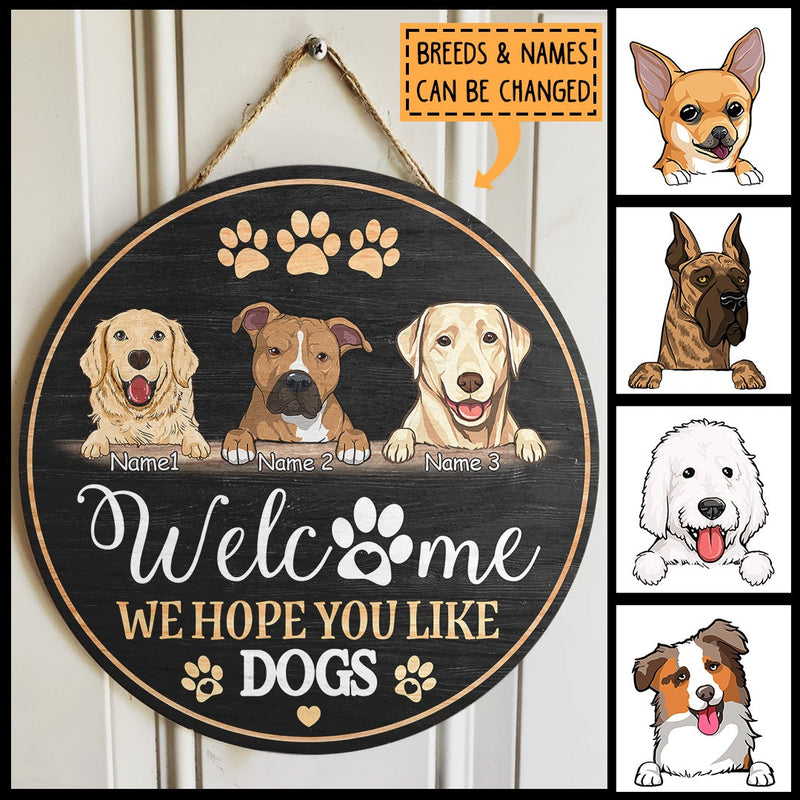 Pawzity Custom Wooden Signs, Gift For Dog Lovers, Welcome We Hope You