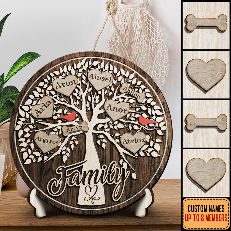 Pawzity Personalized Family Sign, Gifts For Family, Family Tree Custom Wooden Signs