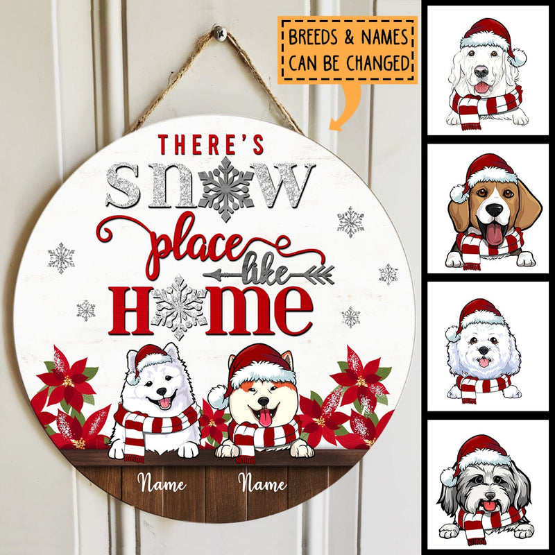 Christmas Door Decorations, Gifts For Dog Lovers, There's Snow Place Like Home Welcome Door Sign , Dog Mom Gifts