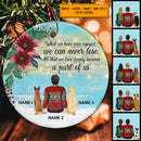 All That We Love Becomes A Part Of Us Circle Ceramic Ornament - Personalized Dog Lovers Decorative Christmas Ornament