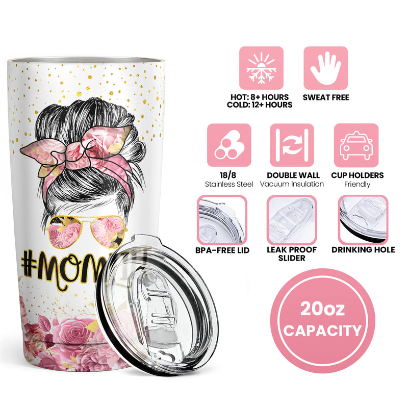 Presents For Mom - Mothers Day Gifts From Daughter To Mom, Mothers Day Gifts From Son - Gifts For Mothers, Gifts For Stepmom - 20 Oz Mom Tumbler
