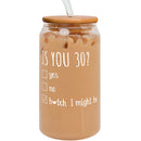 30th Birthday Gifts Ideas for Women and Men - 30th Anniversary Ideas for Her, Mom, Wife, Sister, Aunt, Best Friends - 30 Years Gifts - 16OZ Can Glass