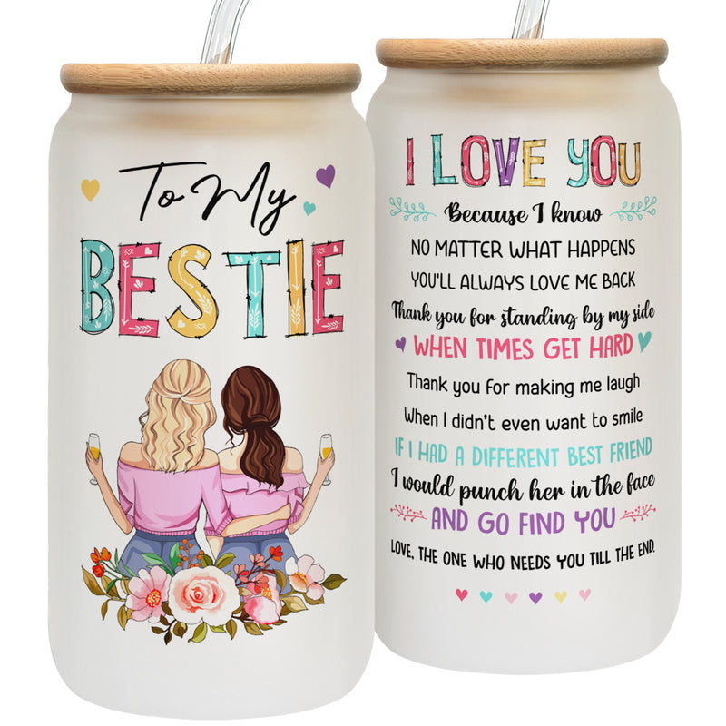 Gifts for Best Friend - Best Friend Birthday Gifts for Women -Friendship Gifts for Women Friends  - Bestie Gifts for Women, BFF Gifts - 16OZ Can Glass