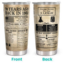 70 Years Ago Back In 1952 - 20 Oz Tumbler - Turning 70th Birthday Gift For Women, Men
