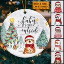 Baby It's Cold Outside - Cats Standing On Snow - Personalized Cat Christmas Ornament