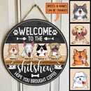 Pawzity Welcome To The Shit Show Hope You Brought Coffee Funny Signs, Gifts For Pet Lovers, Personalized Home Signs