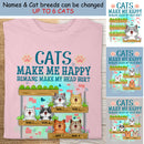 Cats Make Me Happy Humans Make My Head Hurt - Cats On Plant Stand - Personalized Cat T-shirt