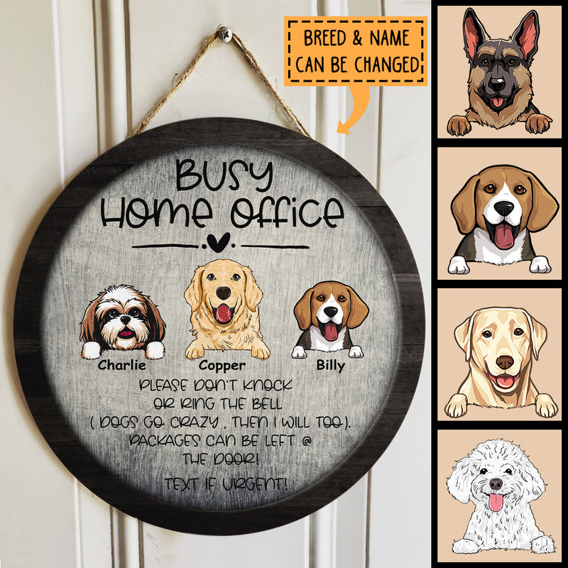 Pawzity Custom Wooden Sign, Gifts For Dog Lovers, Busy Home Office Please Don't Knock Or Ring The Bell