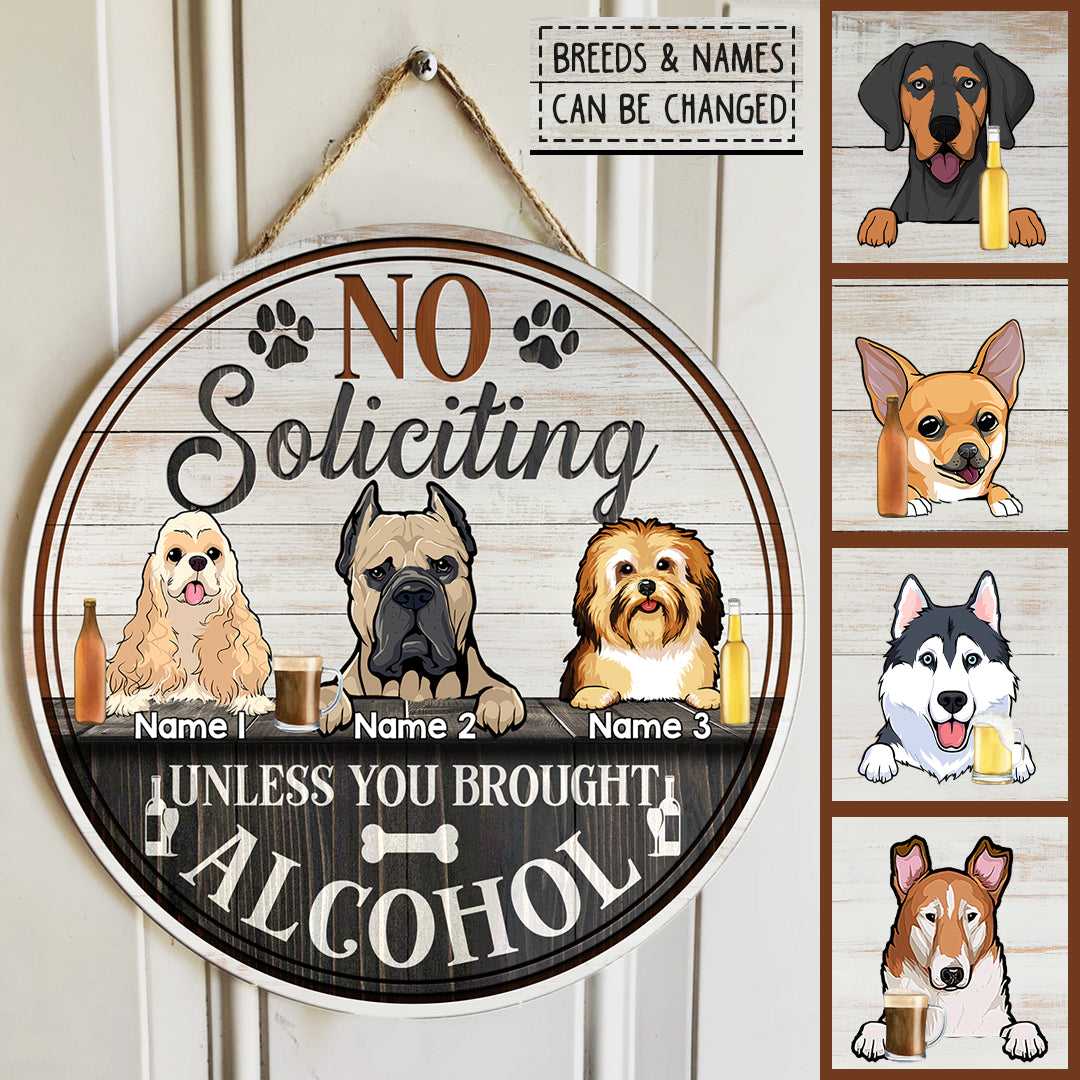 Designer Paws, No Soliciting No Trespassing Beware Of Dog Wall Or Door Sign - Black / Small (2" X 5