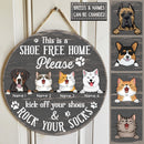 Pawzity Custom Wooden Signs, Gifts For Pet Lovers, This Is A Shoe Free Home Please Kick Off Your Shoes