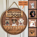 Pawzity Welcome Door Signs, Custom Wooden Signs, Hope You Like Dogs , Dog Mom Gifts