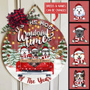 Christmas Door Decorations, Gifts For Dog Lovers, It's The Most Wonderful Time Of The Year, Red Truck & Green Pine Trees , Dog Mom Gifts