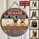 Pawzity Beware Of Dog Sign, Gifts For Dog Lovers, Not Responsible For Injury Or Death Funny Warning Signs , Dog Mom Gifts