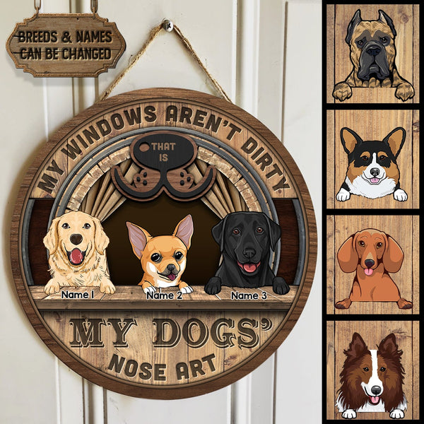 Pawzity Welcome Door Sign, Gift For Dog Lovers, My Windows Aren't Dirty, My Dog's Nose Art, Dog Nose Sign With Curtain , Dog Mom Gifts