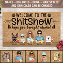 Pawzity Welcome To The Shitshow Custom Doormat, Gifts For Pet Lovers, Cool Family & Pets Front Door Mat