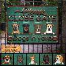 Pawzity Warning Metal Yard Sign, Gifts For Dog Lovers, Please Close Gate Dogs In Yard Vintage Signs