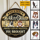 Pawzity Backyard Bar & Grill Sign, Gifts For Dog Lovers, Proudly Serving Whatever You Brought Custom Wooden Signs , Dog Mom Gifts