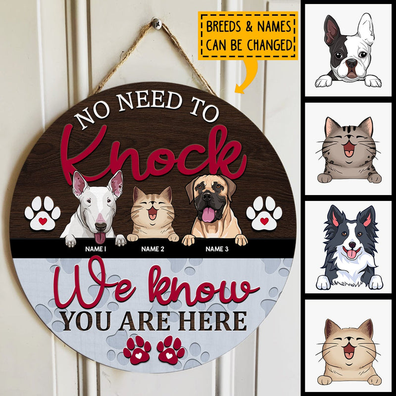Pawzity No Need To Knock Custom Wooden Signs, Gifts For Pet Lovers, Personalized Housewarming Gifts