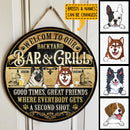 Pawzity Welcome To Our Backyard Bar & Grill Custom Wooden Signs, Gifts For Dog Lovers, Good Times Great Friends , Dog Mom Gifts