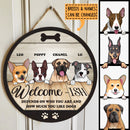 Pawzitty Welcome Ish Sign, Gifts For Dog Lovers, Depends On How Much You Like Dogs Custom Wooden Signs , Dog Mom Gifts