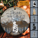 Forever In Our Heart Bridge And Mountain Circle Ceramic Ornament - Personalized Angel Cat Decorative Christmas Ornament