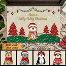 Christmas Personalized Doormat, Gifts For Cat Lovers, Have A Jolly Holly Christmas Holiday Doormat