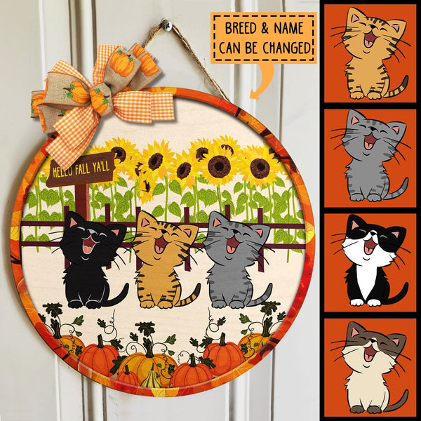 Pawzity Fall Welcome Sign, Sunflowers Custom Wooden Signs, Hello Fall Ya'll