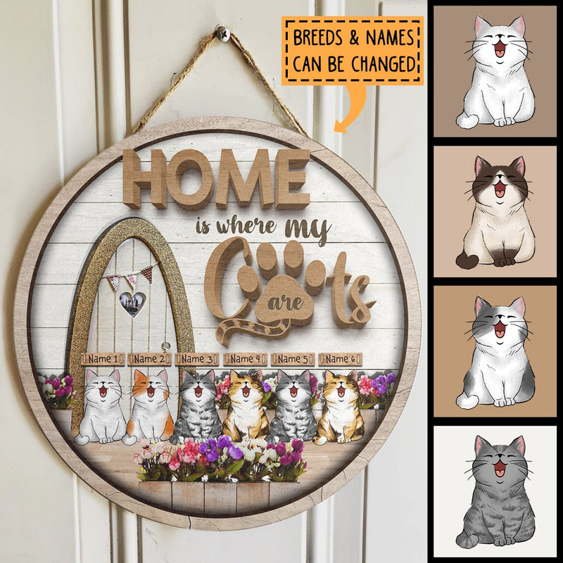 Pawzity Welcome Sign For Front Door, Gifts For Cat Lovers, Home Is Where My Cats Are , Cat Mom Gifts