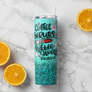 #Nurselife - Coffee Scrubs and Rubber Gloves - Personalized Custom Skinny Tumbler - Gift For Nurse