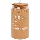 30th Birthday Gifts Ideas for Women and Men - 30th Anniversary Ideas for Her, Mom, Wife, Sister, Aunt, Best Friends - 30 Years Gifts - 16OZ Can Glass