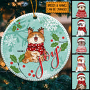 Joy - Bluetone - Personalized Cat Christmas Ornament