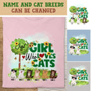 Just A Girl Who Loves Cats - Cute Kittens On Green Field - Personalized Cat T-shirt