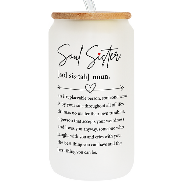Sisters Gifts from Sister - Gifts for Sister, Big Sister Gift - Friendship Gifts for Women Friends, Gifts for Friends - Sister Birthday Gifts from Sister, Birthday Gifts for Sister - 16 Oz Can Glass